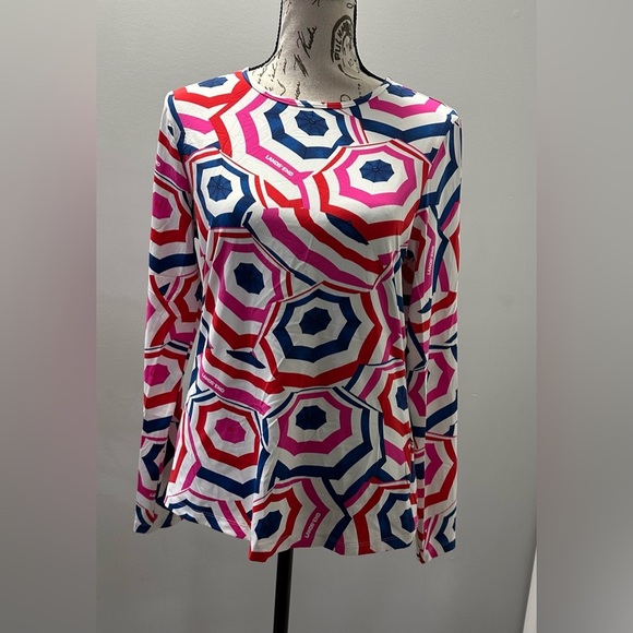 🌂 Lands' End Women's Umbrella Print Long Sleeve Cover-Up - Multicolor  🌂 - Picture 1 of 10